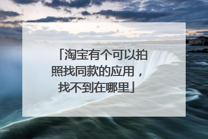 淘宝有个可以拍照找同款的应用，找不到在哪里