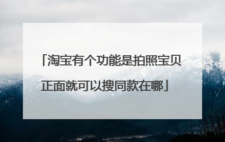 淘宝有个功能是拍照宝贝正面就可以搜同款在哪