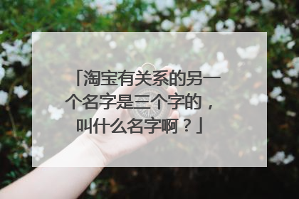 淘宝有关系的另一个名字是三个字的，叫什么名字啊？