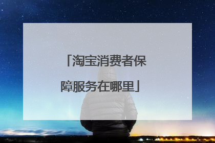 淘宝消费者保障服务在哪里
