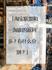 淘宝联盟和一淘谁的返利多?有什么分别?