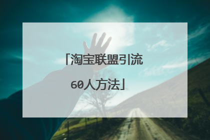 淘宝联盟引流60人方法