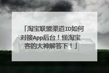 淘宝联盟渠道ID如何对接App后台！懂淘宝客的大神解答下！