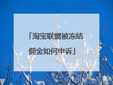 淘宝联盟被冻结佣金如何申诉