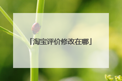 淘宝评价修改在哪