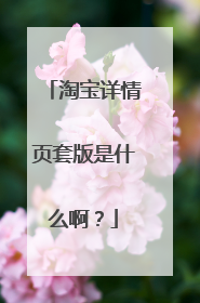淘宝详情页套版是什么啊?