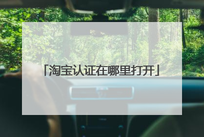 淘宝认证在哪里打开