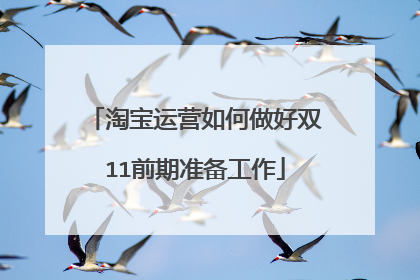 淘宝运营如何做好双11前期准备工作