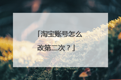 淘宝账号怎么改第二次？