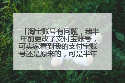 淘宝账号有问题,我半年前更改了支付宝账号,可卖家看到我的支付宝账号还是原来的,可是半年前我早就更了
