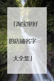 淘宝里好的店铺名字大全集
