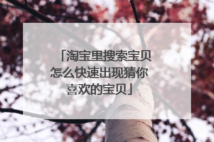 淘宝里搜索宝贝怎么快速出现猜你喜欢的宝贝