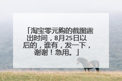 淘宝零元购的截图露出时间,8月25日以后的,谁有,发一下,谢谢!急用。