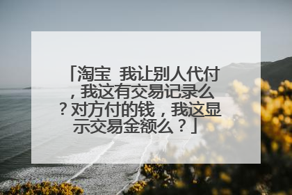 淘宝 我让别人代付 ，我这有交易记录么？对方付的钱，我这显示交易金额么？