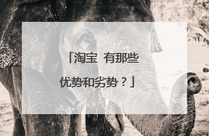 淘宝 有那些优势和劣势?
