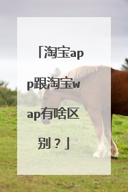 淘宝app跟淘宝wap有啥区别?