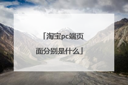 淘宝pc端页面分别是什么