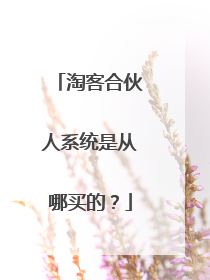 淘客合伙人系统是从哪买的？