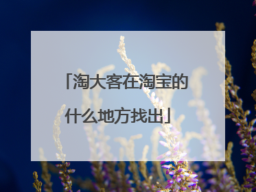 淘大客在淘宝的什么地方找出