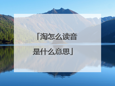 淘怎么读音是什么意思
