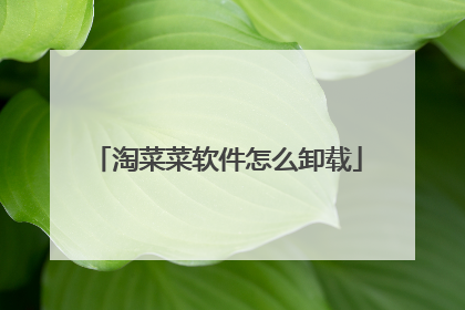 淘菜菜软件怎么卸载