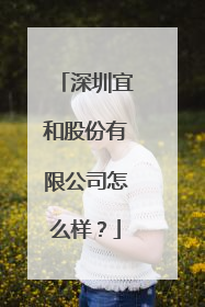 深圳宜和股份有限公司怎么样?