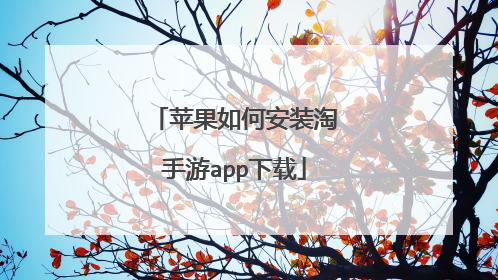 苹果如何安装淘手游app下载