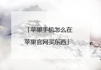 苹果手机怎么在苹果官网买东西
