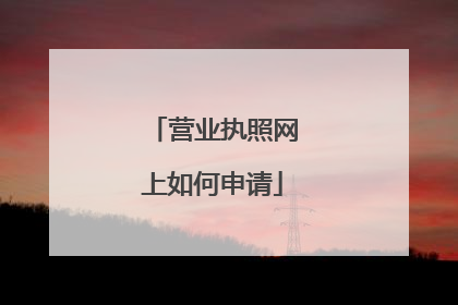 营业执照网上如何申请