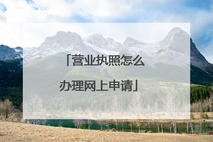 营业执照怎么办理网上申请