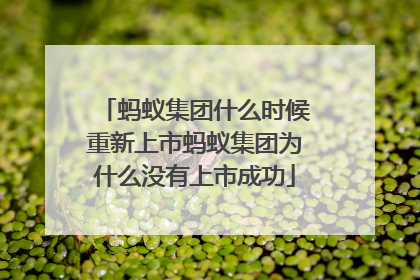 蚂蚁集团什么时候重新上市蚂蚁集团为什么没有上市成功