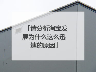 请分析淘宝发展为什么这么迅速的原因