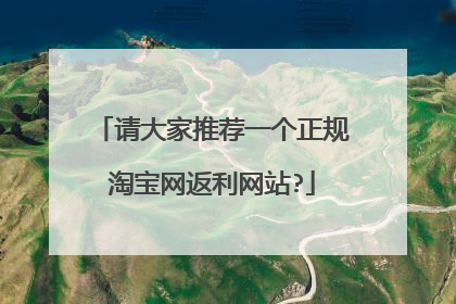 请大家推荐一个正规淘宝网返利网站?