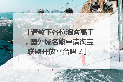 请教下各位淘客高手,国外域名能申请淘宝联盟开放平台吗?