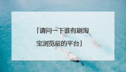 请问一下谁有刷淘宝浏览量的平台