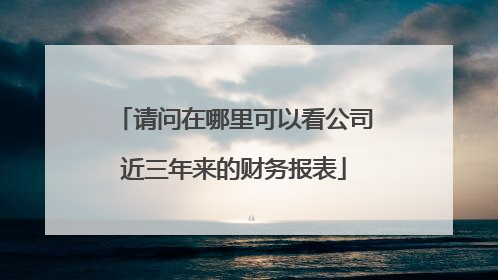 请问在哪里可以看公司近三年来的财务报表