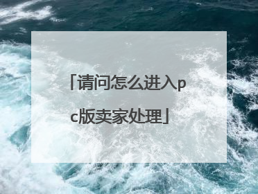 请问怎么进入pc版卖家处理