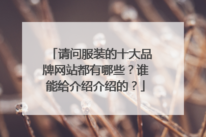 请问服装的十大品牌网站都有哪些?谁能给介绍介绍的?