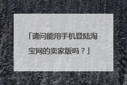 请问能用手机登陆淘宝网的卖家版吗?