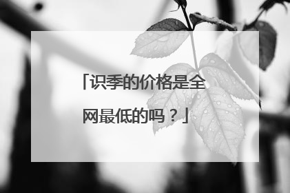 识季的价格是全网最低的吗?