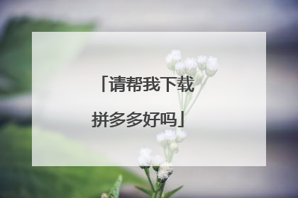 请帮我下载拼多多好吗
