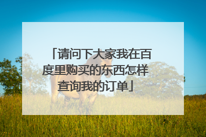 请问下大家我在百度里购买的东西怎样查询我的订单