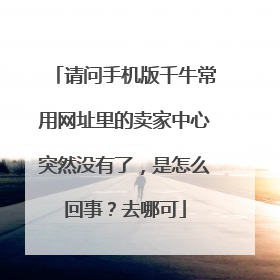 请问手机版千牛常用网址里的卖家中心突然没有了,是怎么回事?去哪可