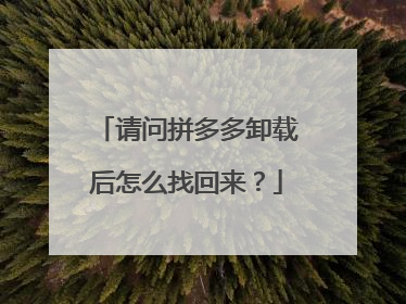 请问拼多多卸载后怎么找回来?