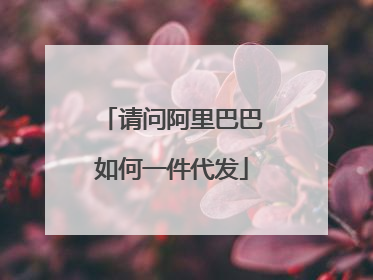 请问阿里巴巴如何一件代发