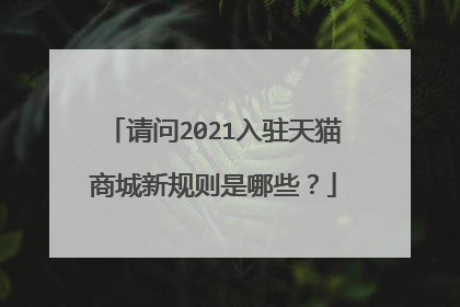 请问2021入驻天猫商城新规则是哪些?