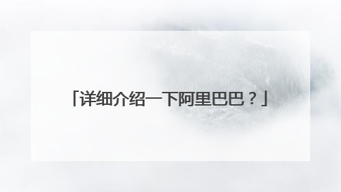 详细介绍一下阿里巴巴?