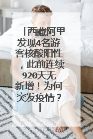 西藏阿里发现4名游客核酸阳性,此前连续920天无新增!为何突发疫情?