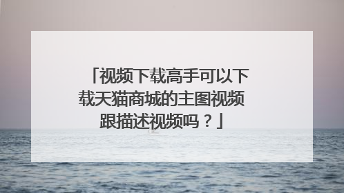 视频下载高手可以下载天猫商城的主图视频跟描述视频吗?