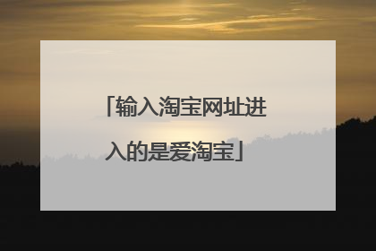 输入淘宝网址进入的是爱淘宝